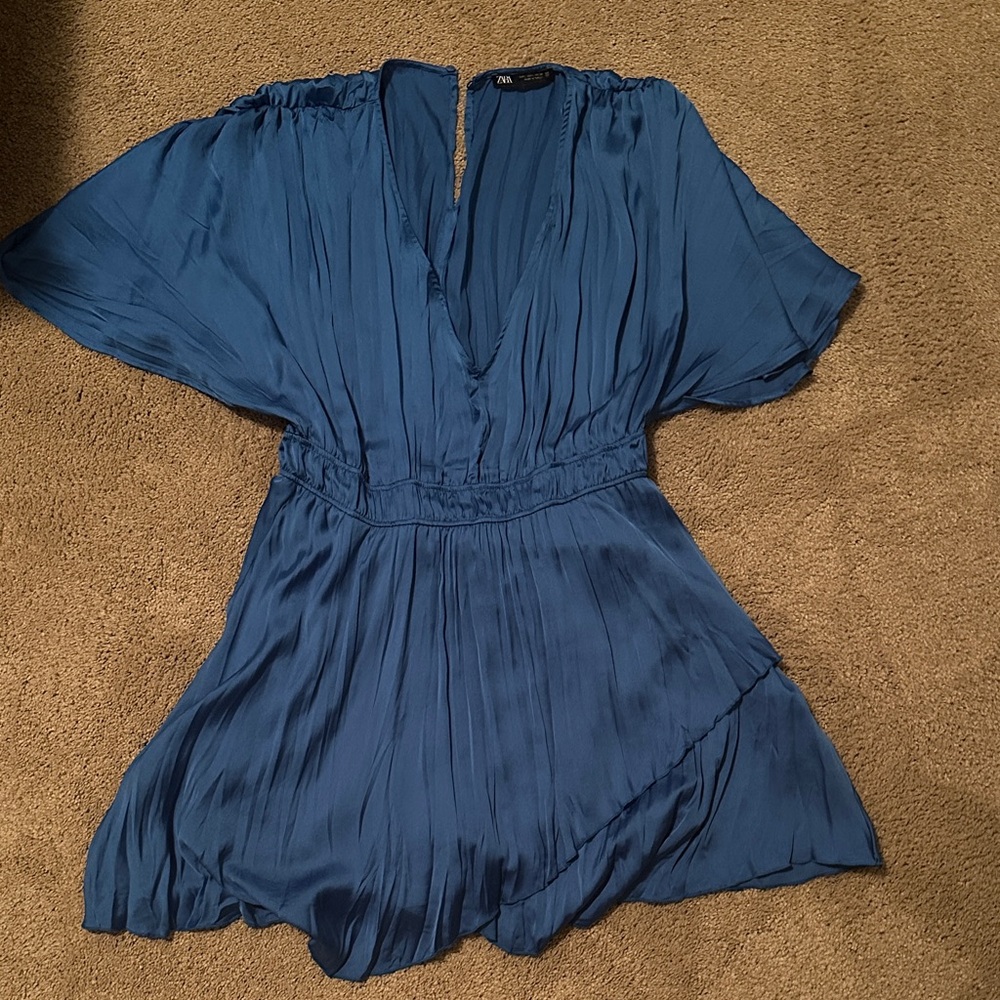 Zara Blue V-Neck Romper